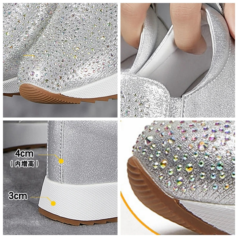 Fujin 7cm Synthetic Microfiber Women Shoes Casual High Brand Spring Autumn Platform Wedge Sneaker Breathable Vulcanize Leather