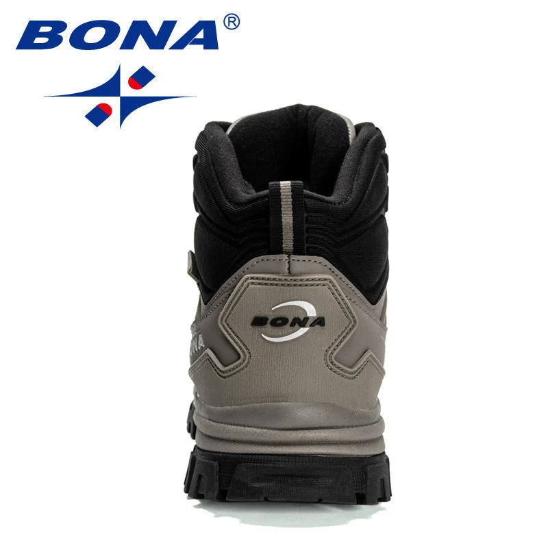 BONA 2023 New Designers Brand Winter Warm Boots Men Plush Nubuck Snow Boots Man High Quality High Top Boots Mansculino Sneakers