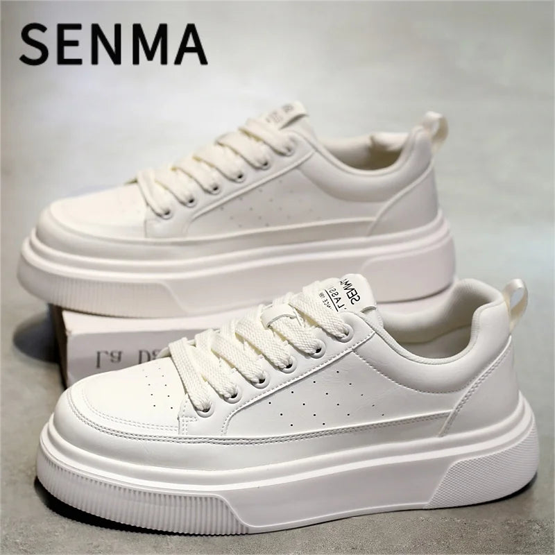SENMA Men's Shoes 2025 Breathable Sports Shoes Luxury Men's Sneakers Youth Casual Versatile Pure White Board Shoes Tennis shoes