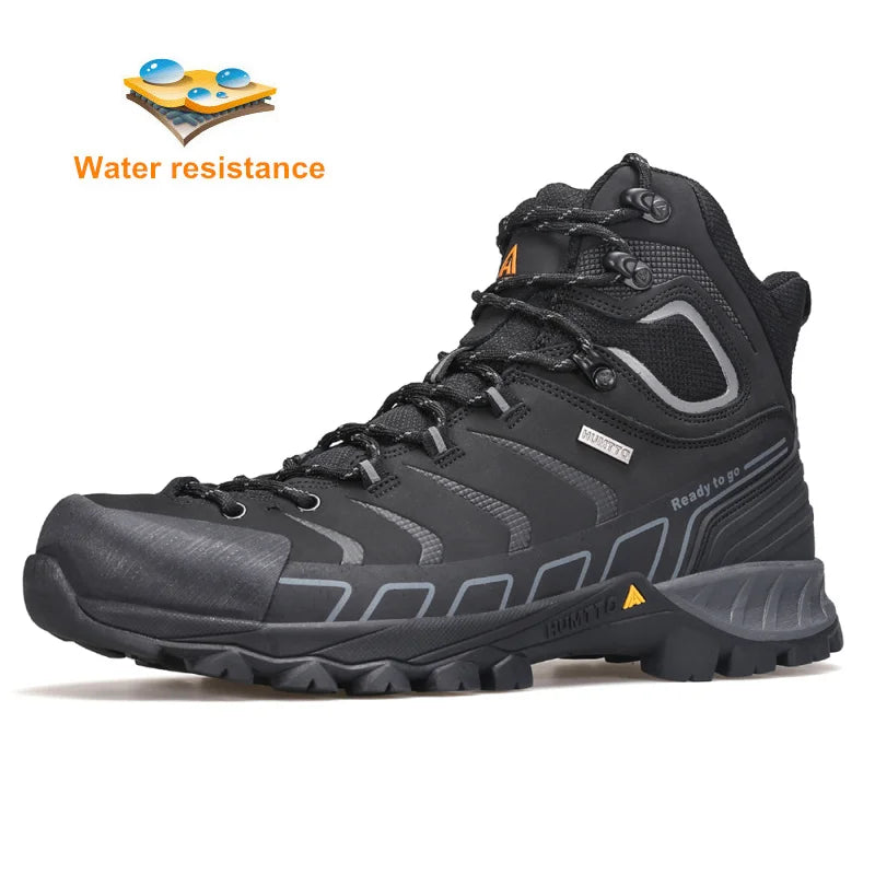 HUMTTO Waterproof Hiking Shoes Luxury Designer Outdoor Trekking Boots for Men Climbing Sneakers Leather Safety Mens Ankle Boots