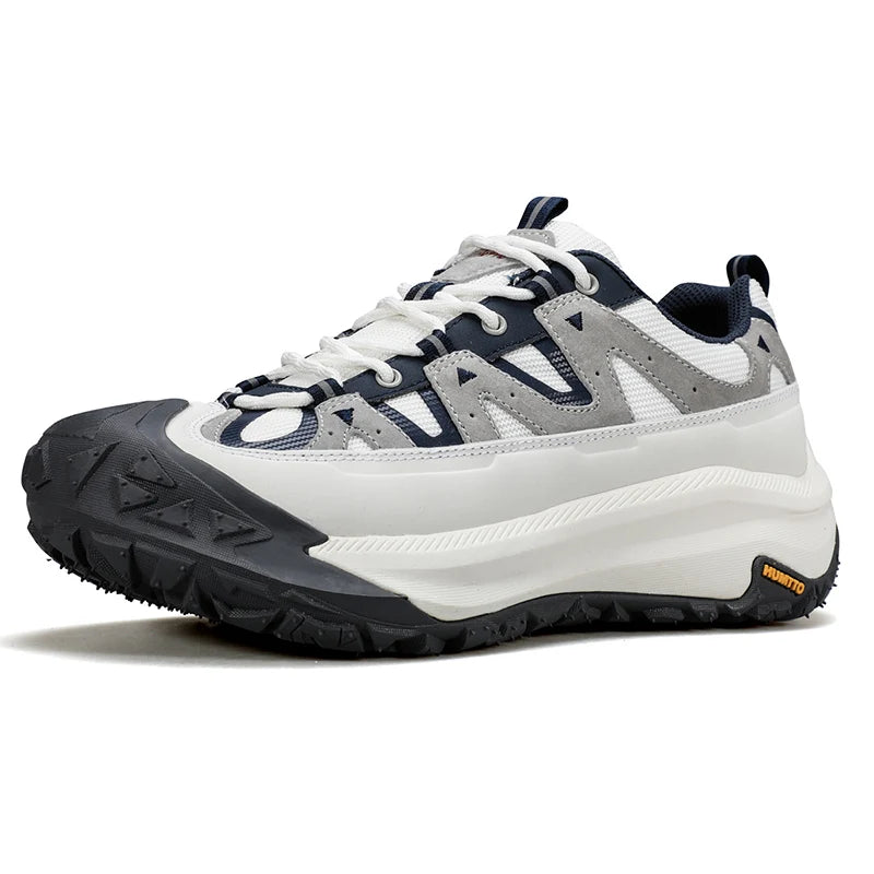 HUMTTO Chaussures de randonnée respirantes pour hommes, chaussures de sport d'extérieur antidérapantes pour hommes, baskets de marche de sécurité en cuir pour hommes