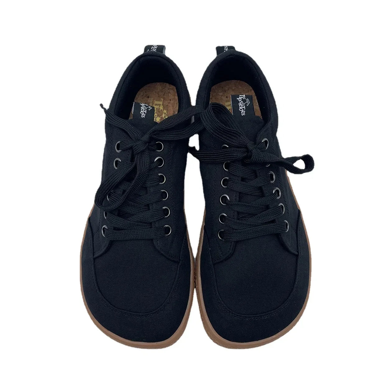 Tipsietoes 2025 Natural 100% Cotton Canvas Barefoot Women Lace Sneaker With Flat Soft Zero Drop Sole Wider Toe Box Light Weight