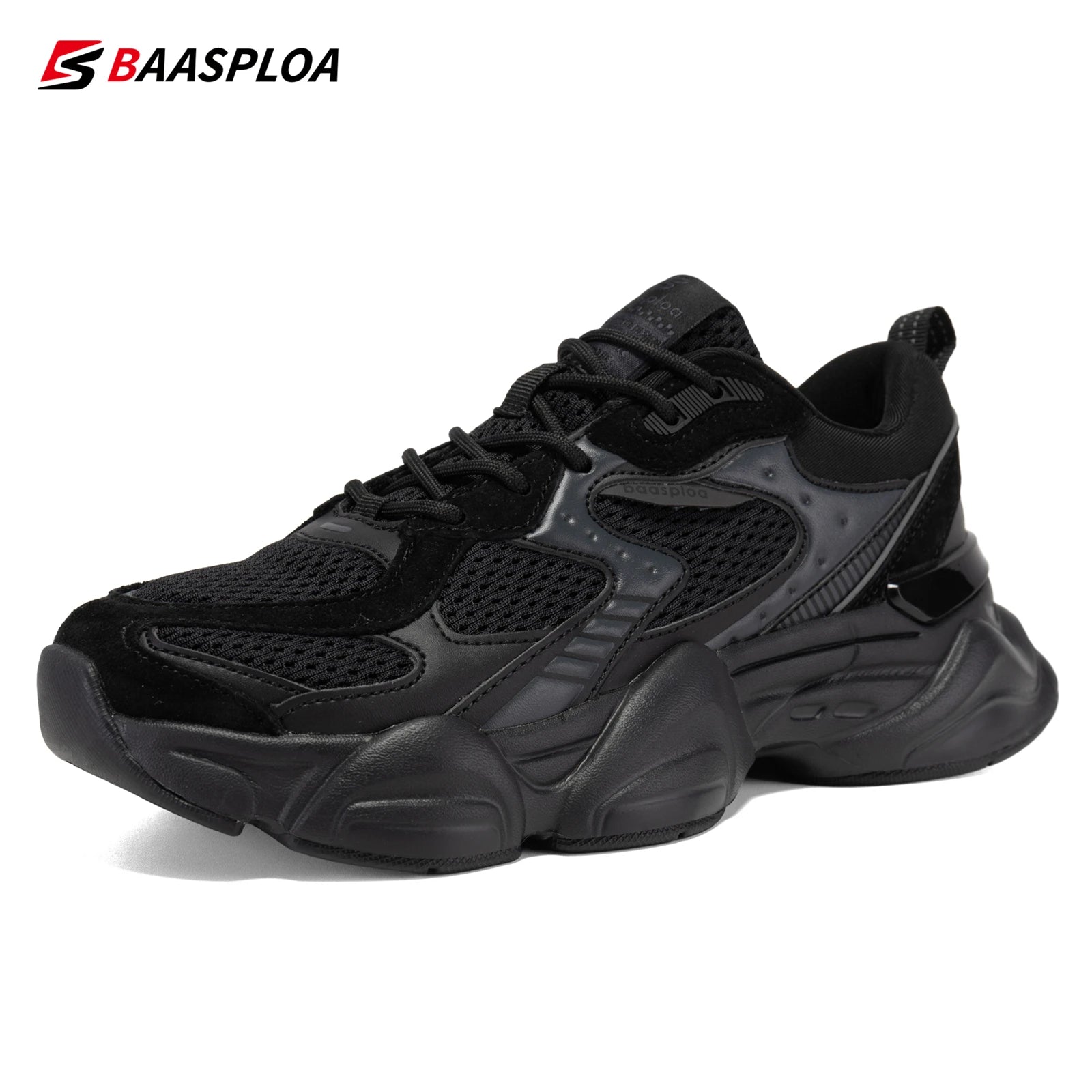 Baasploa Women Walking Shoes Fashion Leather Sneakers Lace Up Outdoor Shoe Antiskid Sport Tennis Lightweight Female Running Shoe
