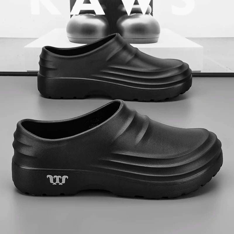 Chef Shoes for Men Women Soft Rubber Sandals Garden Shoes Without Holes Clogs Kitchen Hotel Working Big Size 47 48