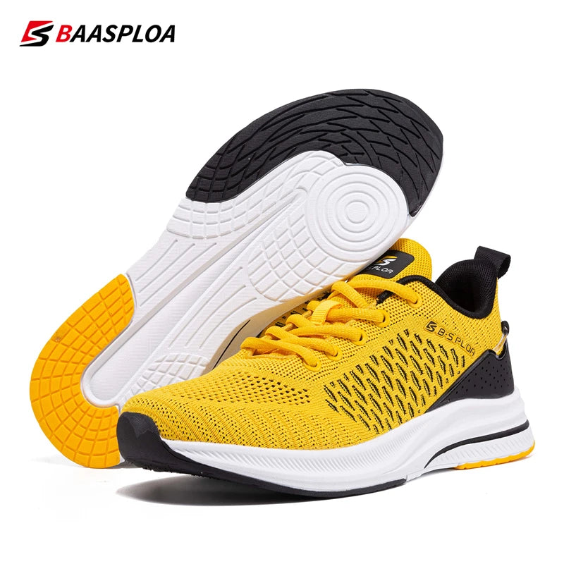 Baasploa Men Casual Sport Shoes Outdoor Lightweight Breathable Jogging Sneakers Male Fashion Designer Mesh Lace Up Running Shoes
