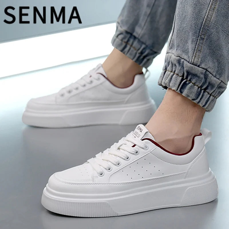 SENMA Men's Shoes 2025 Breathable Sports Shoes Luxury Men's Sneakers Youth Casual Versatile Pure White Board Shoes Tennis shoes