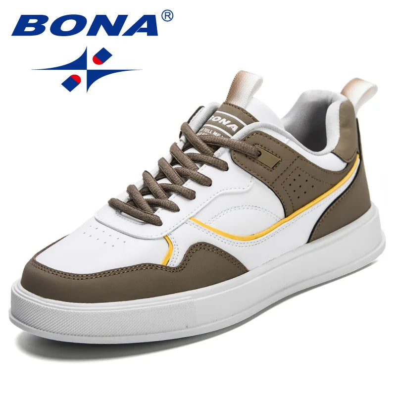 BONA  New Designers Casual Shoes Trendy Sneakers Men Italian Breathable Leisure Shoes Man Non-slip Footwear Vulcanized Shoes