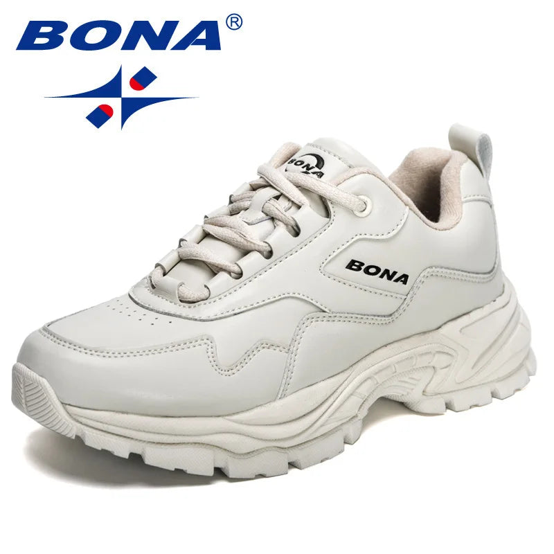 BONA New Designers Running Shoes Casual Fashion Sport Shoes Women Summer Breathable Luxury Brand Sneakers Ladies Footwear