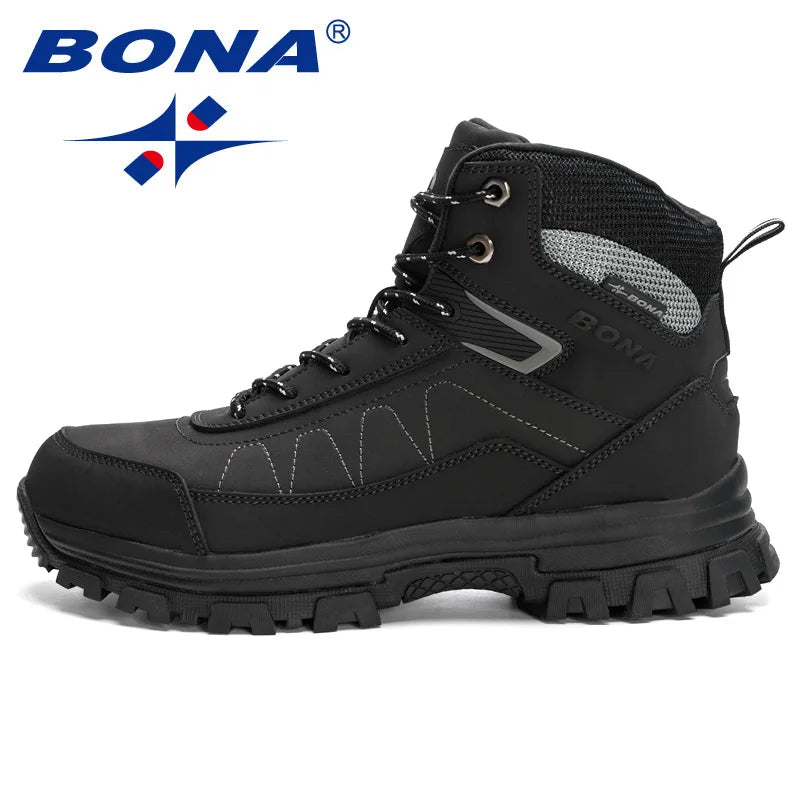 BONA  New Arrival Outdoor Hiking Boots Men Winter Shoes Walking Climbing Shoes Man Mountain Sport Boots Masculino Trendy fre