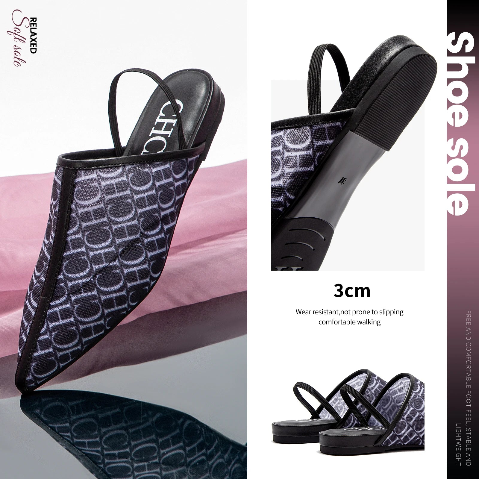 Pointed Toe Slippers Luxury Branded Casual Shoes Flat Strappy Home Outdoor Beach Walking Shoes