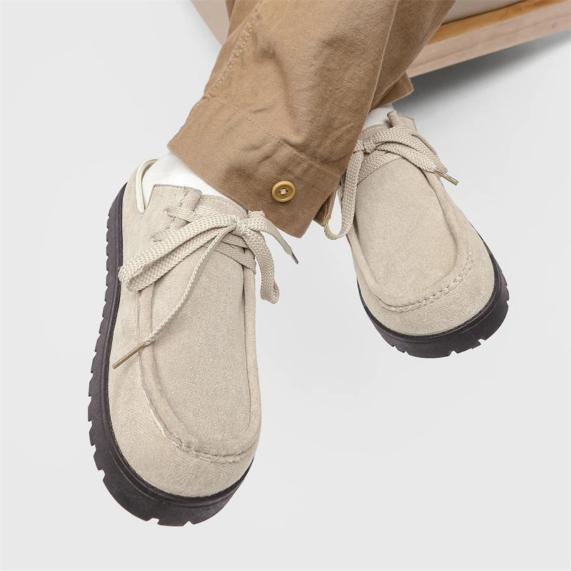 STRONGSHEN Summer Half Slippers For Man Original Suede Loafers Men Designer Shoes Lace-up Flat Casual Shoes zapatos de hombre