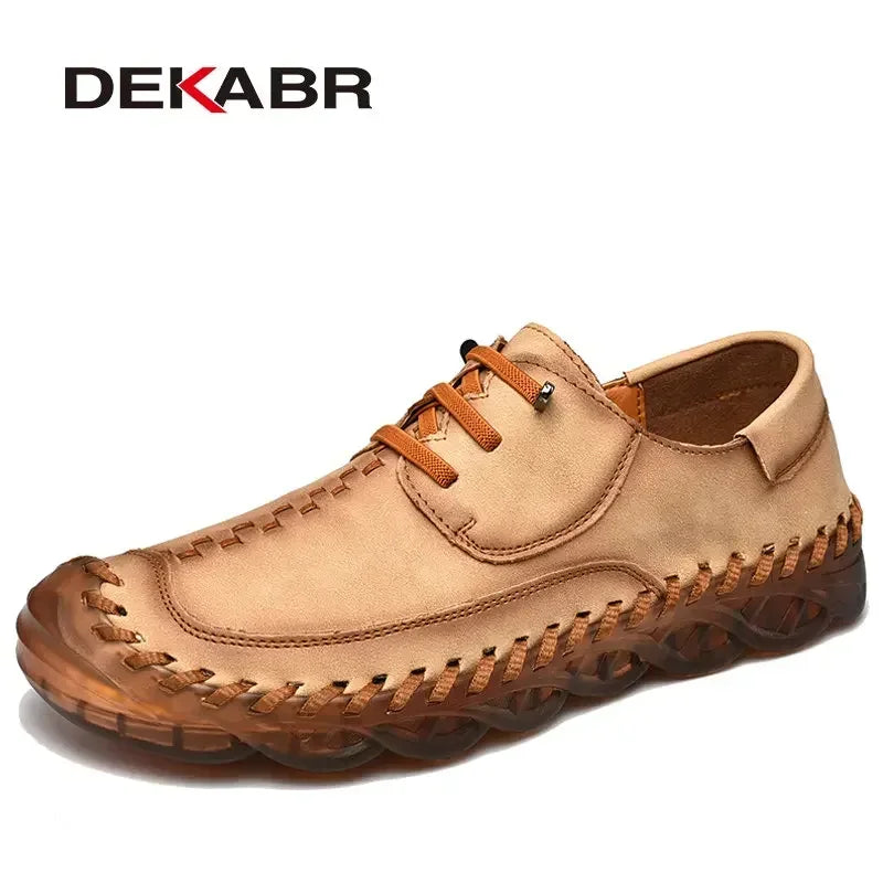 DEKABR Fashion Casual Men Shoes Leather Handmade Driving Shoes Adult Brand Mens Loafers Soft Slip-on Men Footwear Size 38~46