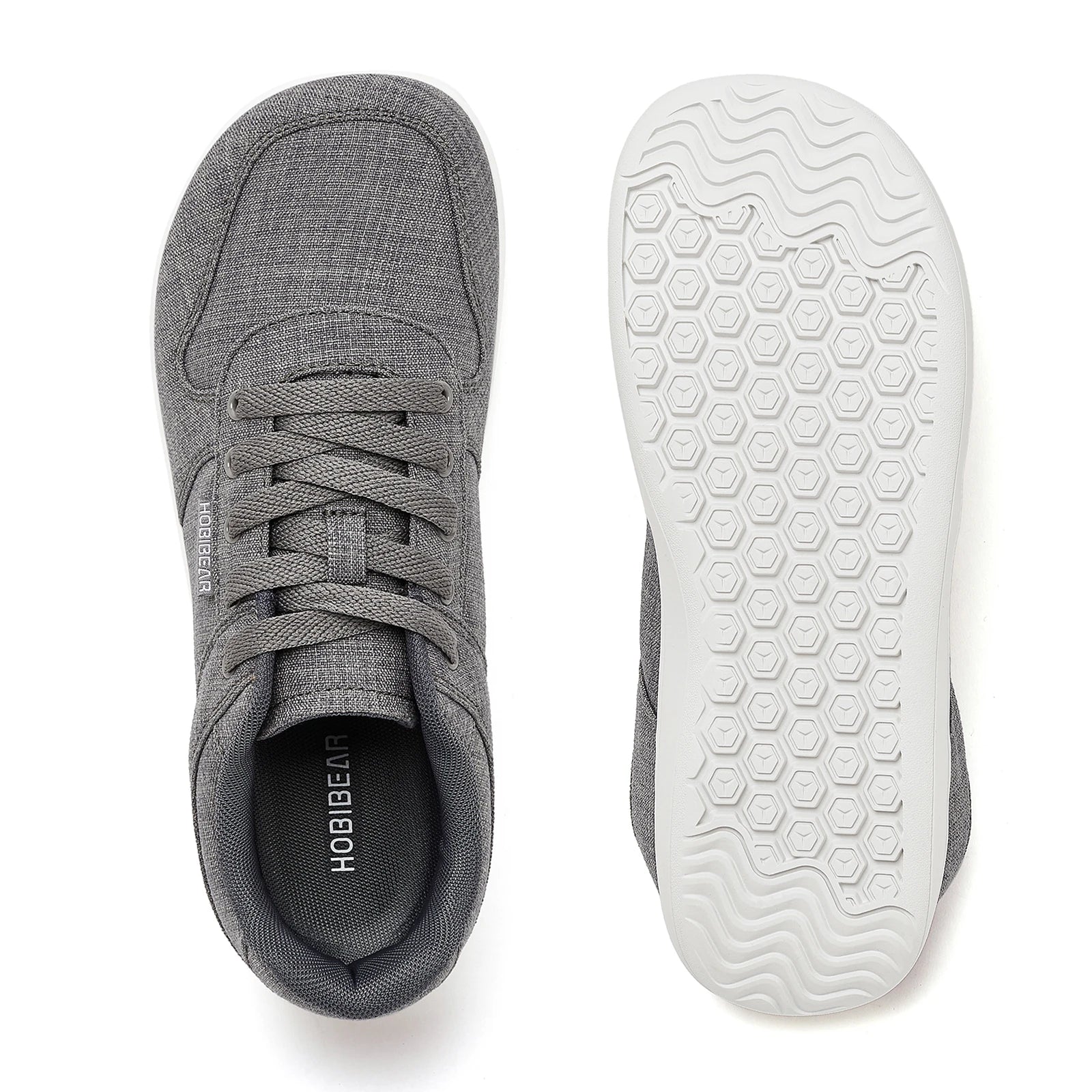 HOBIBEAR Unisex Barefoot Shoes for Men Women Wide Minimalist Walking Sneakers Lace-Up Outdoor Lightweight Running Shoes