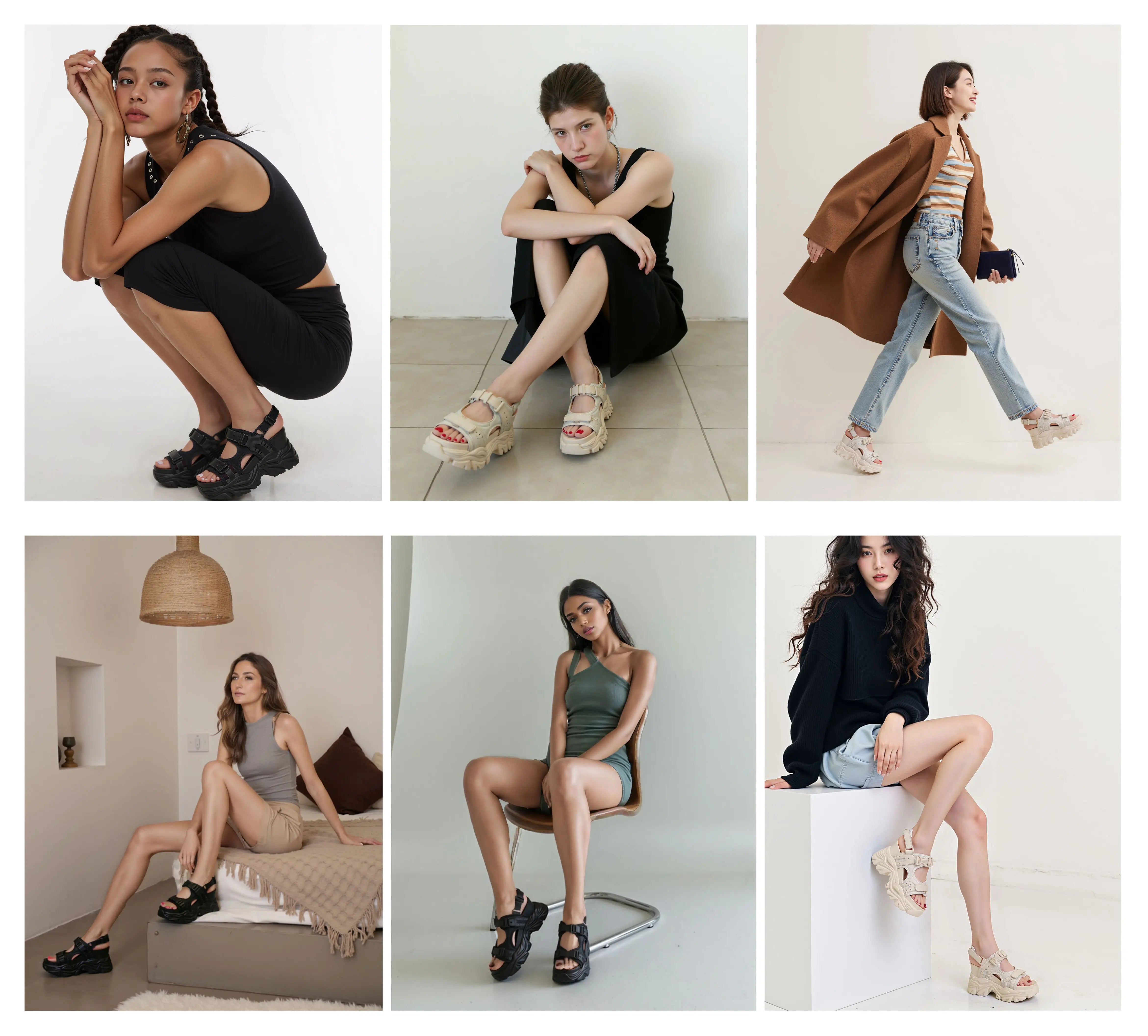 Fujin 10.5CM Women's Sandals Comfort Shoes Slippers Fashion Shoes Women Summer Open Toe Platform Wedge Super High Hidden Heels