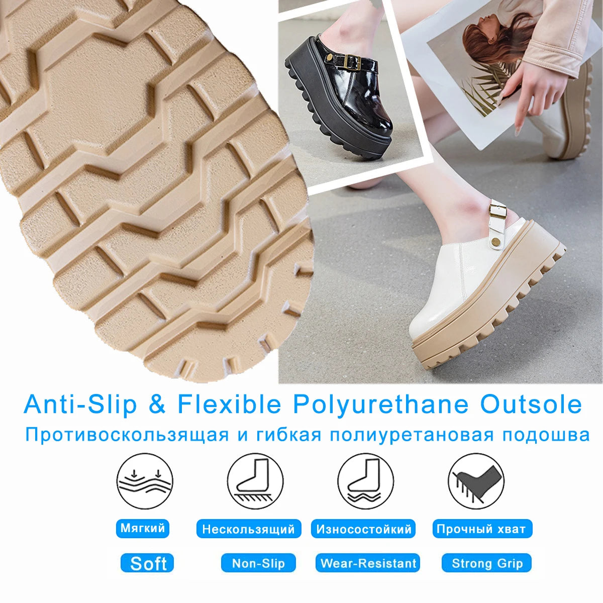 Fujin 7cm Patent Leather Platform Wedge Flats Autumn Breathable Slip on Pumps Spring Synthetic Mary Jane High Brand Shoes