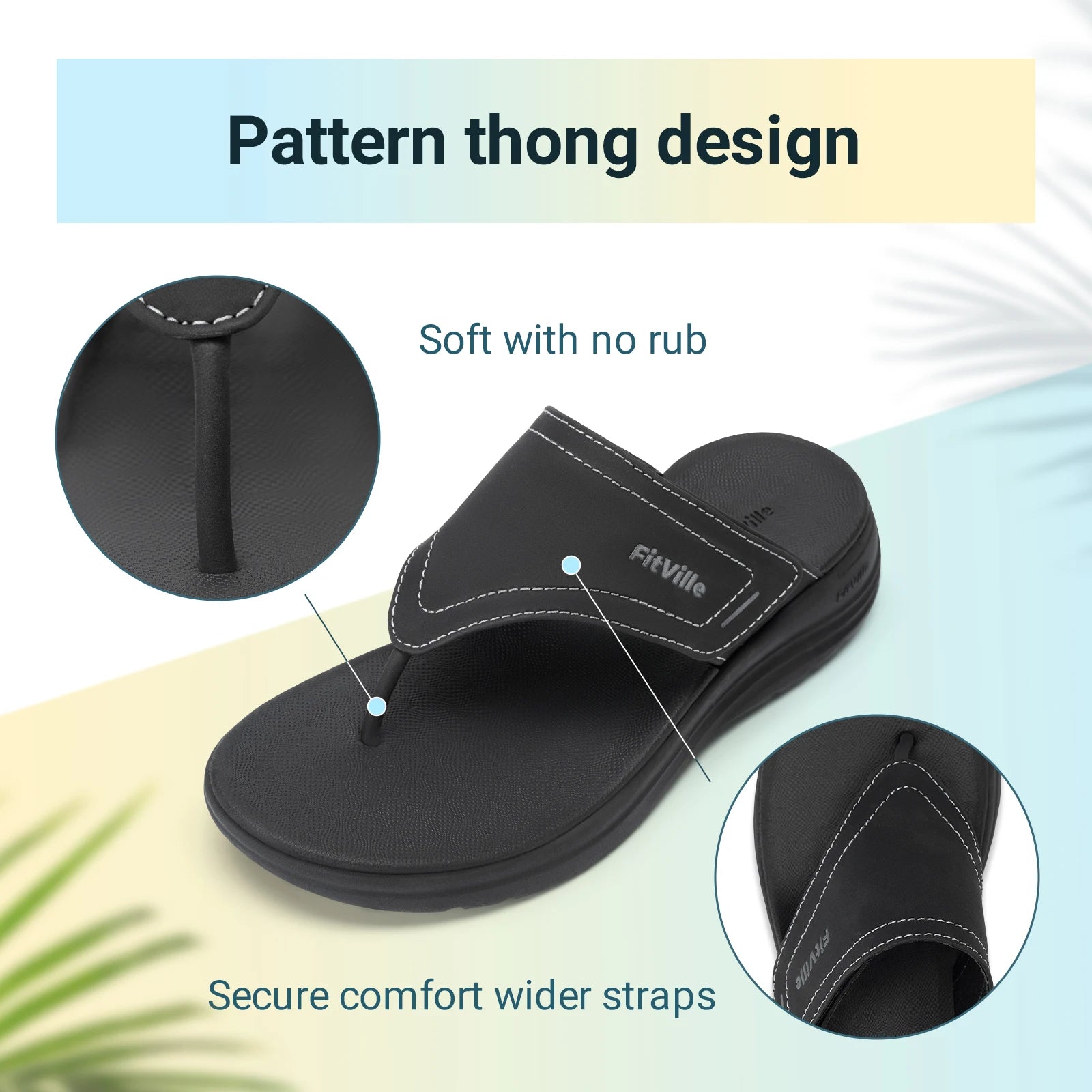 FitVille Women's Flip Flops Wide Width Comfortable and Adjustable Flip Flops for Women with Arch Support and Beach Non Slip