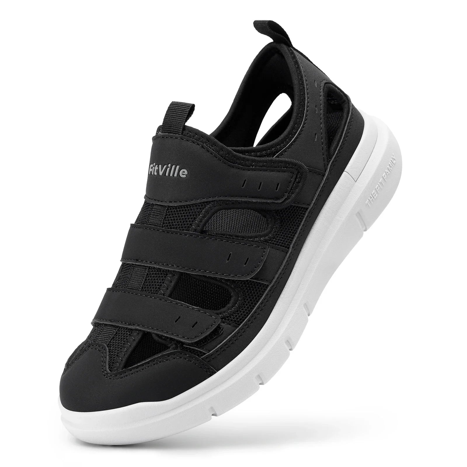 FitVille Men'S Sandals Widened Diabetes Shoes Mens Casual Shoes Lightweight For Plantar Fasciitis Arch Support Relief Pain
