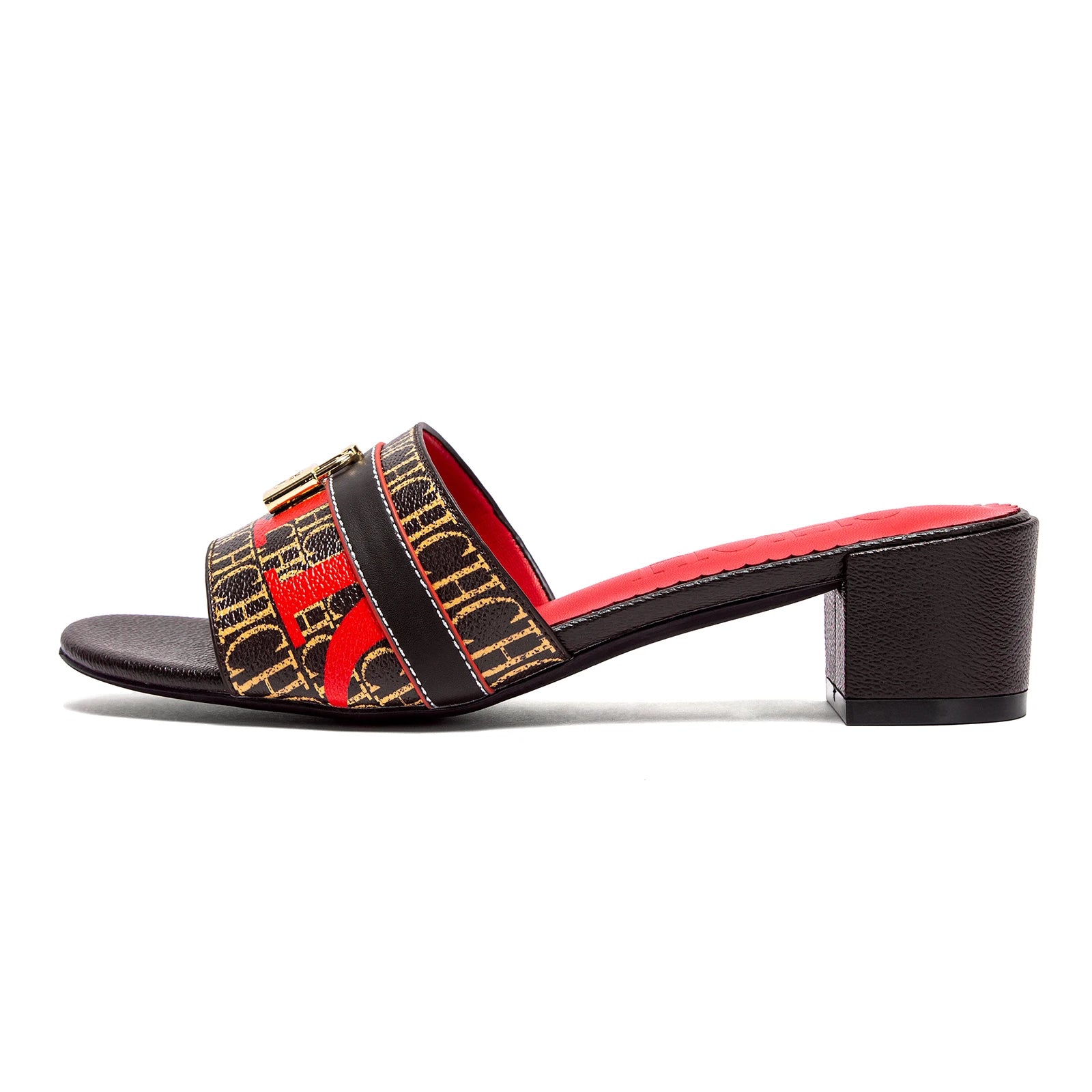Middle Heel Slippers Luxury Brand Women's Shoes Retro Design 2025 Summer New