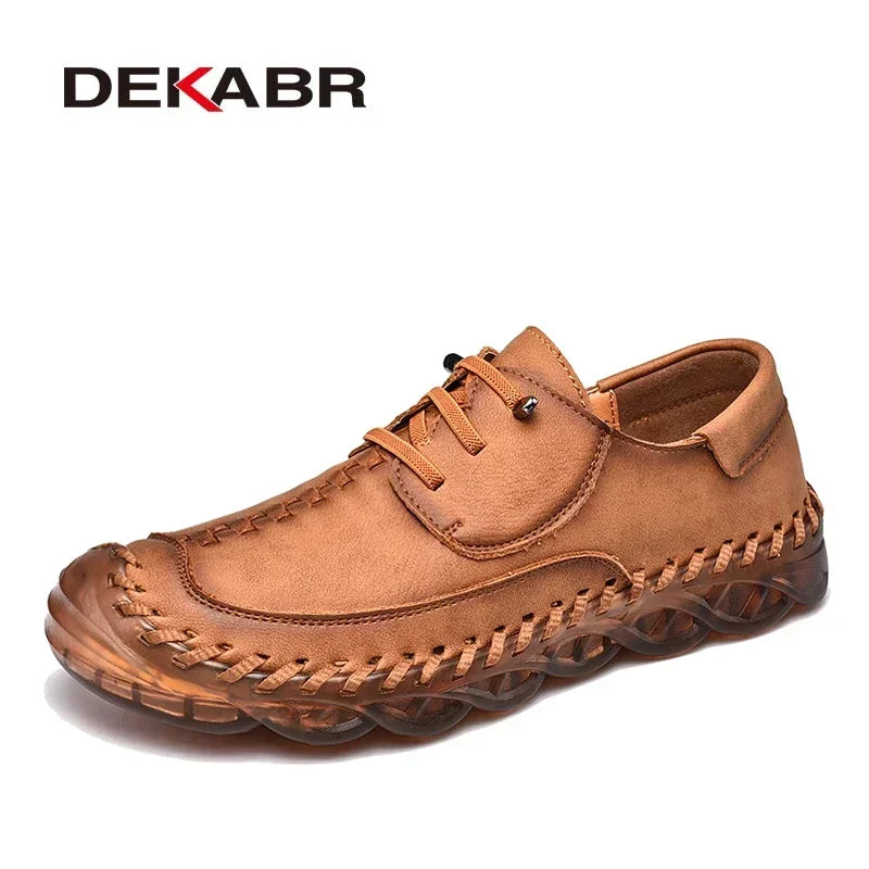 DEKABR Fashion Casual Men Shoes Leather Handmade Driving Shoes Adult Brand Mens Loafers Soft Slip-on Men Footwear Size 38~46