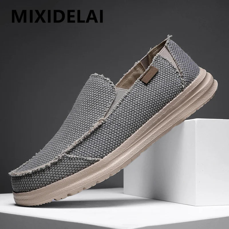Chaussures d'été en toile denim pour hommes, respirantes, décontractées, antidérapantes, confortables, pour la conduite, grandes tailles 39-47