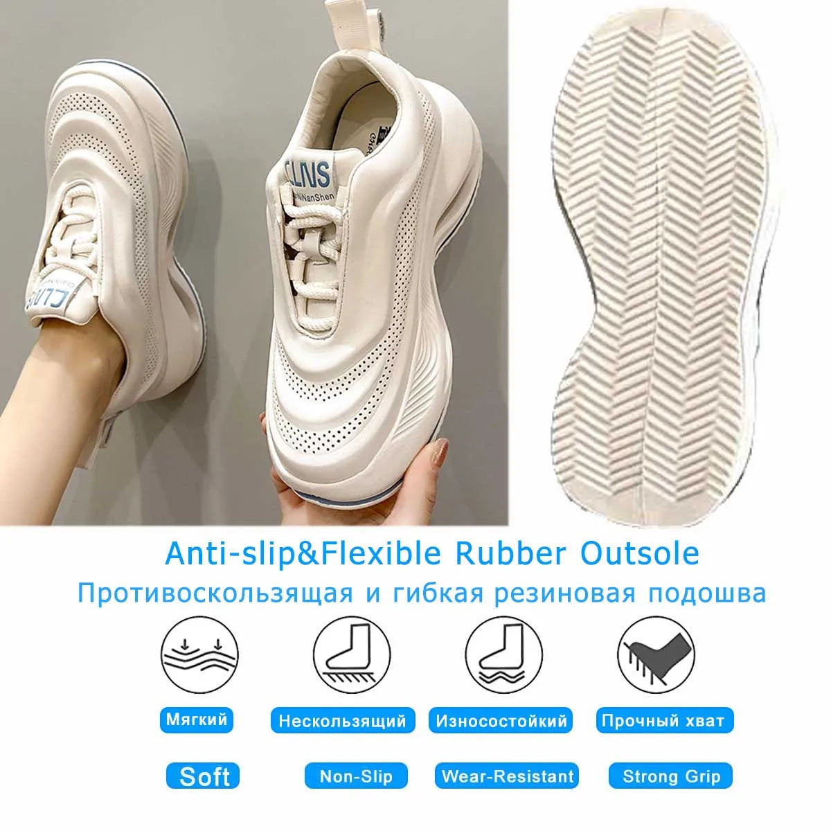 Fujin 5.5cm Synthetic Genuine Leather Spring Combat Autumn Women Vulcanize Ankle Platform Wedge Flats Chunky Sneakers Shoes