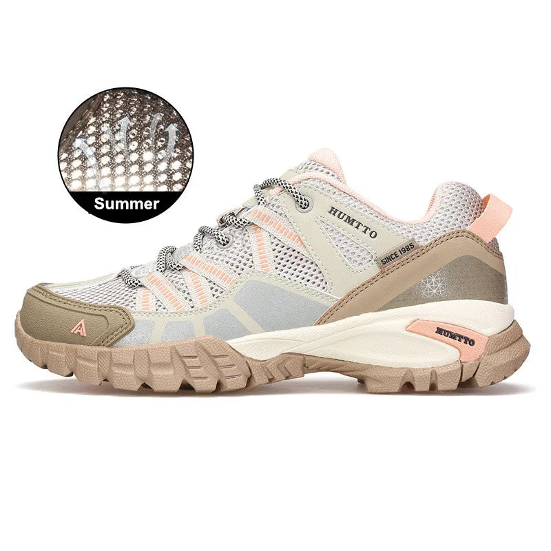 HUMTTO Leather Hiking Boots for Women Winter Outdoor Waterproof Woman Treeking Shoes Climbing Mountain Hunting Walking Sneakers