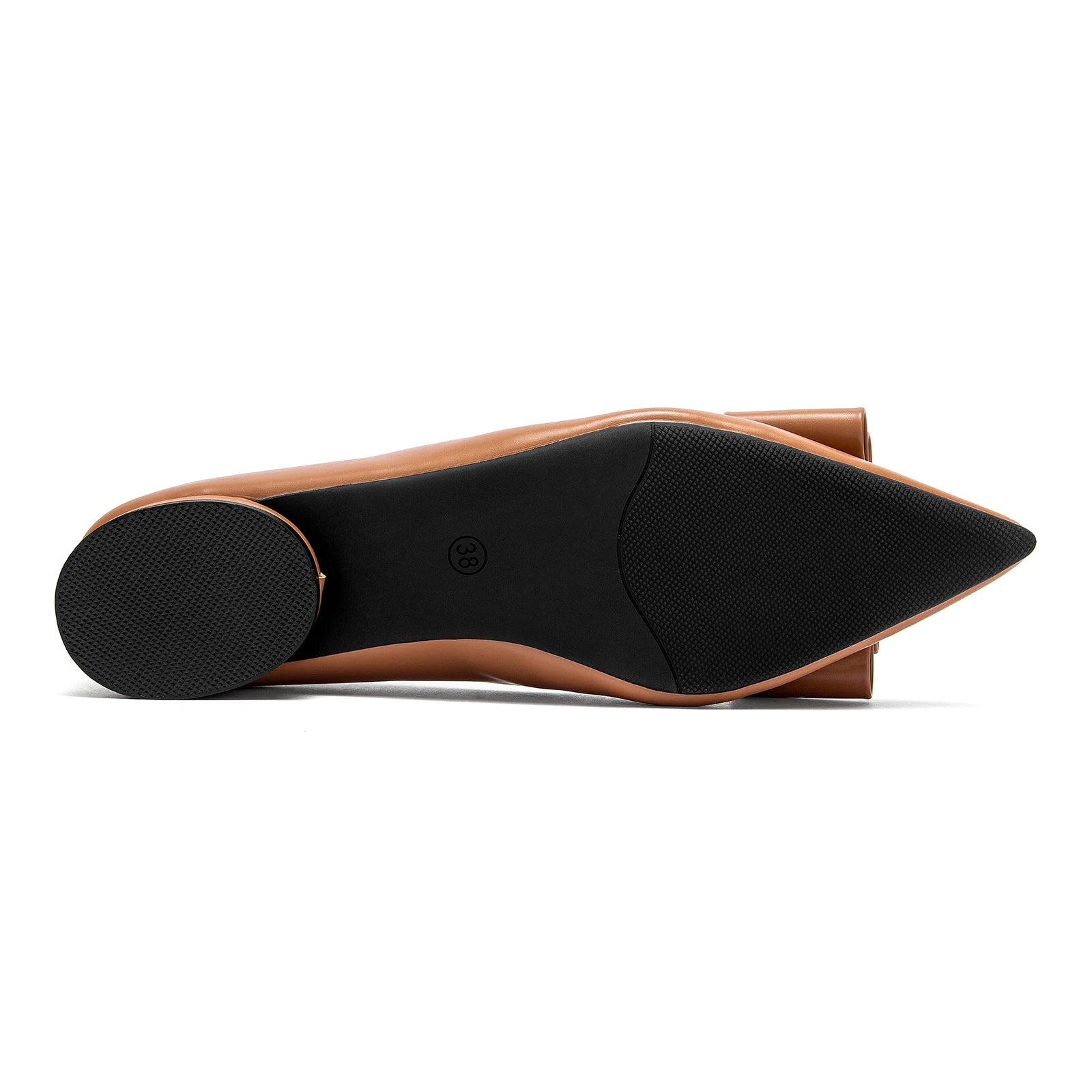 Women's Shoes PU Casual Flat Leather Shoes 2025 Luxury Brand New Listing Black Pointed Toe Lazy Shoes Bowknot