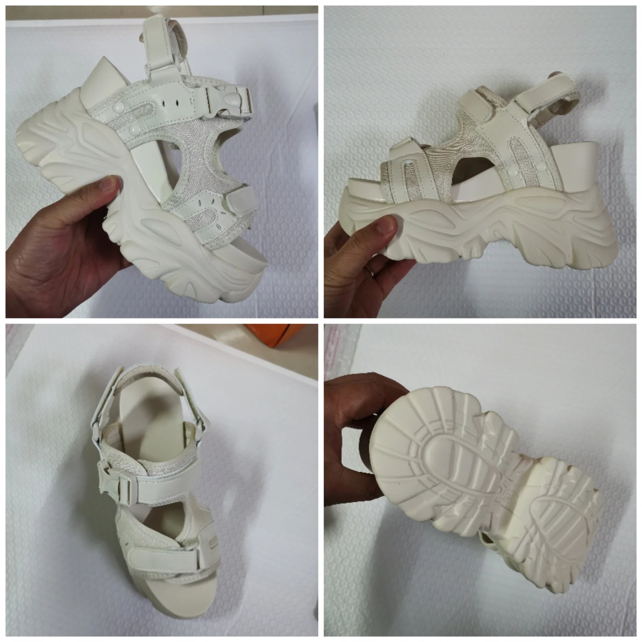 Fujin 10.5CM Women's Sandals Comfort Shoes Slippers Fashion Shoes Women Summer Open Toe Platform Wedge Super High Hidden Heels