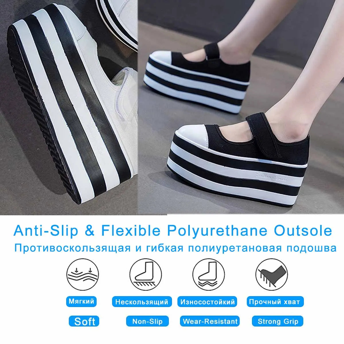 Fujin 8cm Street Style Denim Summer Female Platform Wedge Flats Breathable Women Boots Mary Jane Casual Spring Hook Shoes