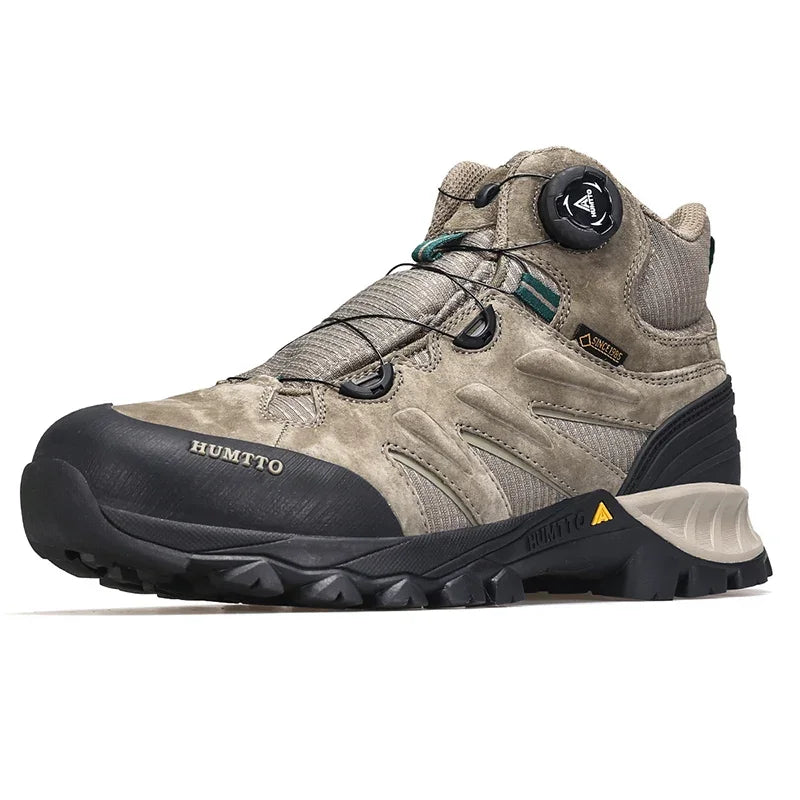 HUMTTO Breathable Trekking Boots Genuine Leather Hiking Shoes for Men Outdoor Men's Sports Shoes Non-slip Winter Safety Sneakers