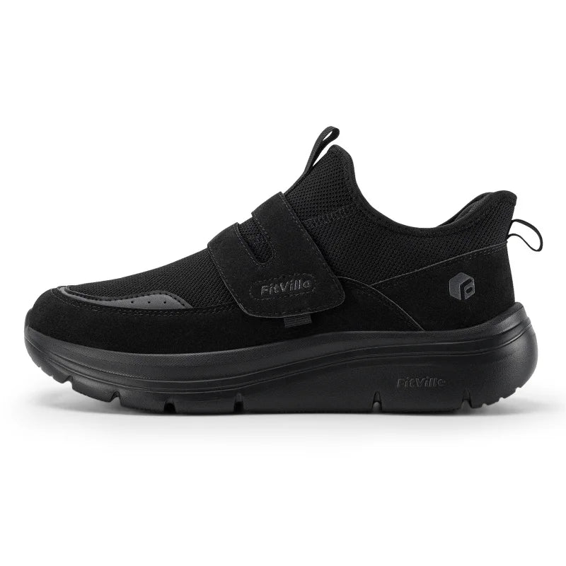 FitVille Men'S Sports Shoes Wide 2E Hands-Free Walking Shoes Outdoor Fitness Running Lightweight Breathable With Arch Support