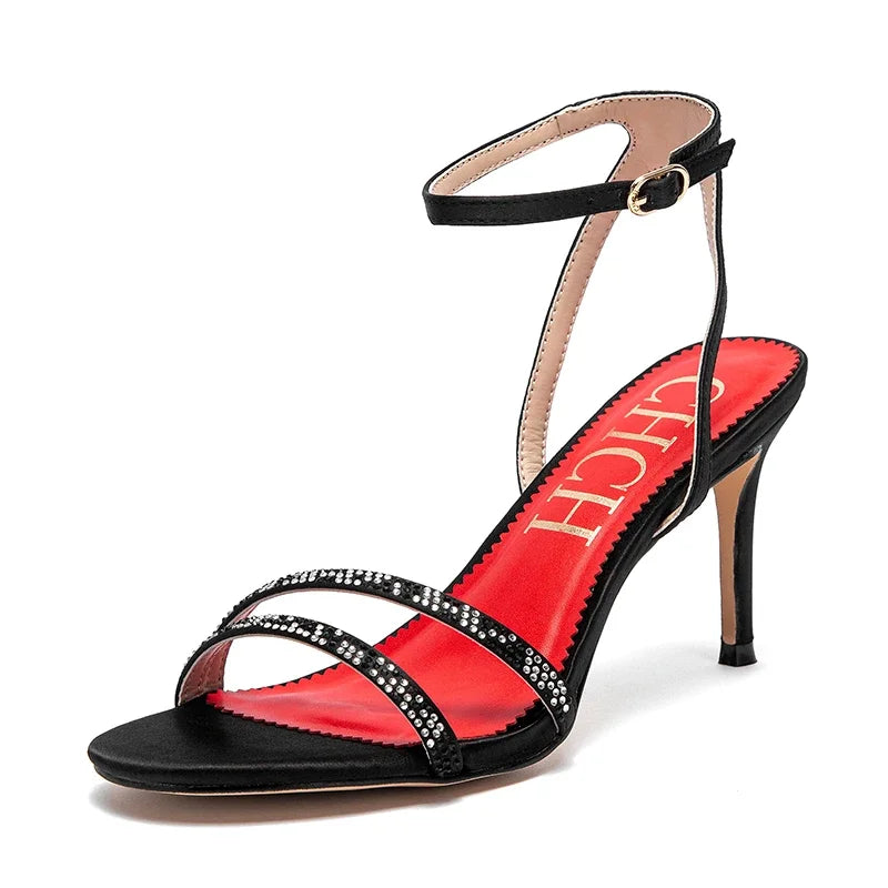 Women's High Heels Simple with Diamond Design Fine Workmanship Versatile Woman's Sandals