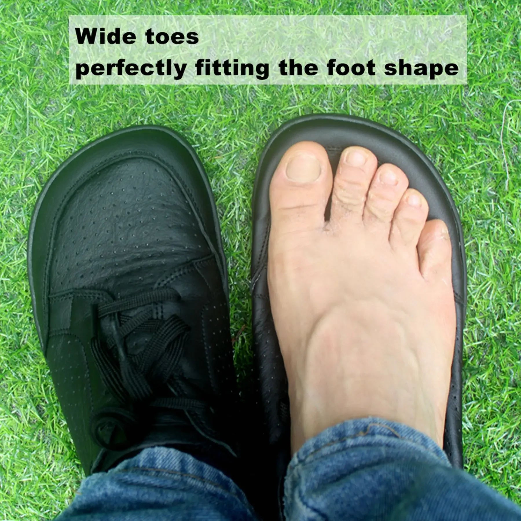 TONGLEPAO Barefoot Genuine leather Sneaker For Women Men Flat Soft Thin Out Zero Drop Sole Wider Toe Box Flexible Light Weight