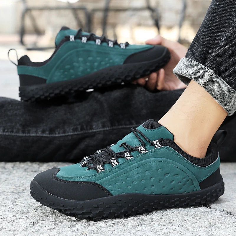 ﻿ Men Hiking Shoes Luxury Designer Climbing Trekking Sneakers for Men Leather Outdoor Couple Sports Work Man Shoes Plus Size 48