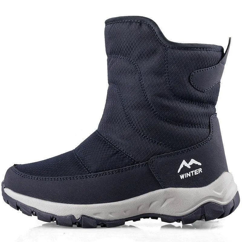 Bottes de marque pour hommes, bottes de neige imperméables d'hiver unisexes montantes, garde au chaud, bottines d'extérieur en coton, baskets décontractées