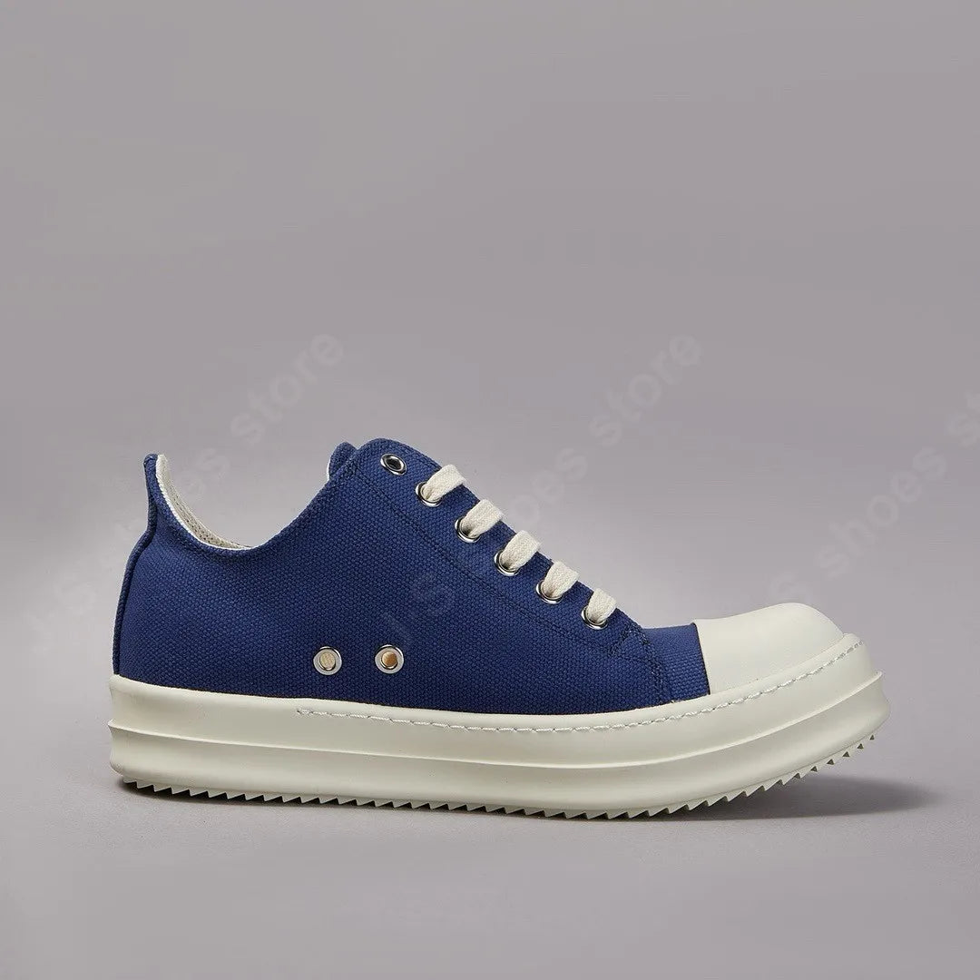 Brand R-o Retro Designer Men Shoe Women Sneakers Blue Canvas Low Top Casual Sneaker Thick Sole Lace Up Luxury Flat Shoes