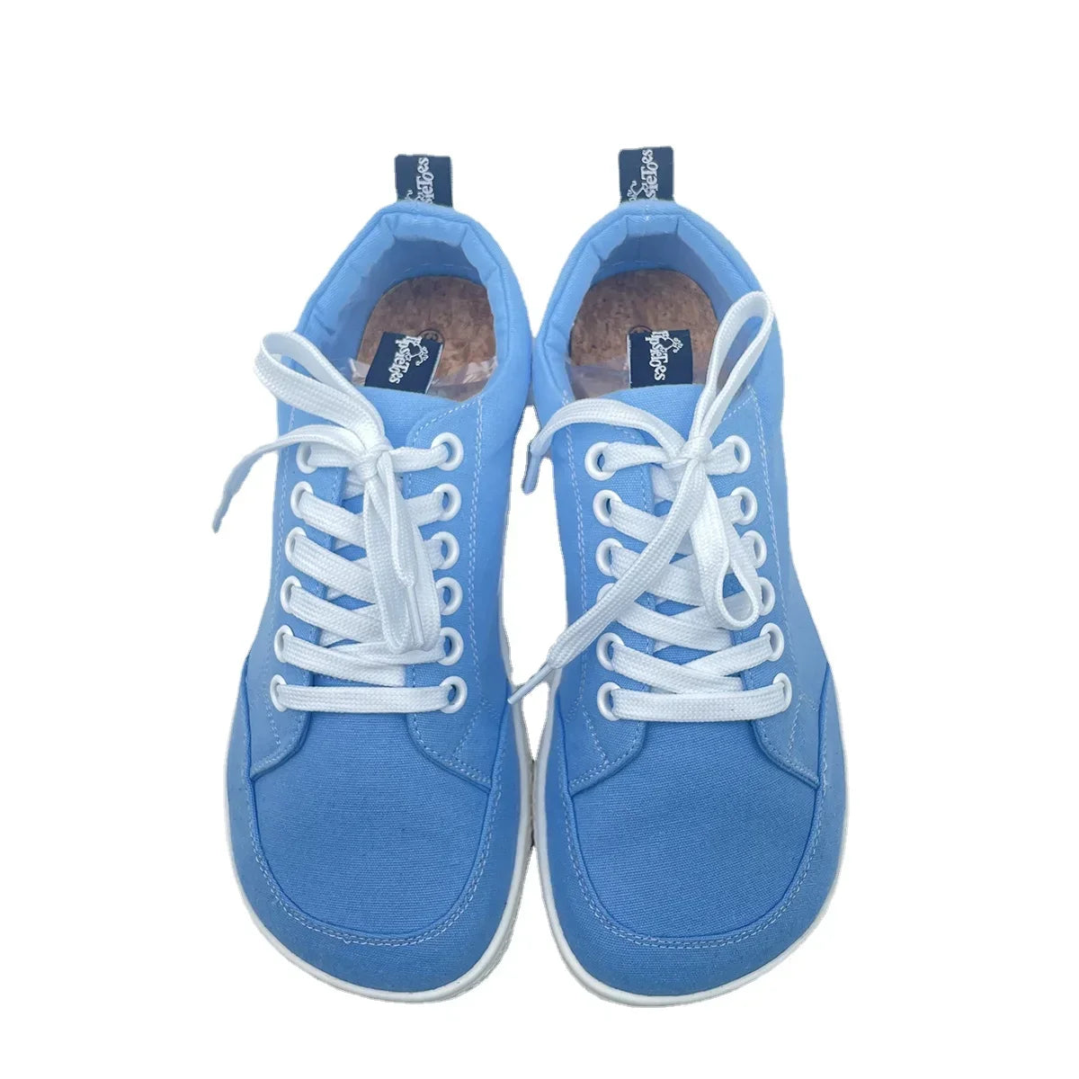 Tipsietoes 2025 Natural 100% Cotton Canvas Barefoot Women Lace Sneaker With Flat Soft Zero Drop Sole Wider Toe Box Light Weight