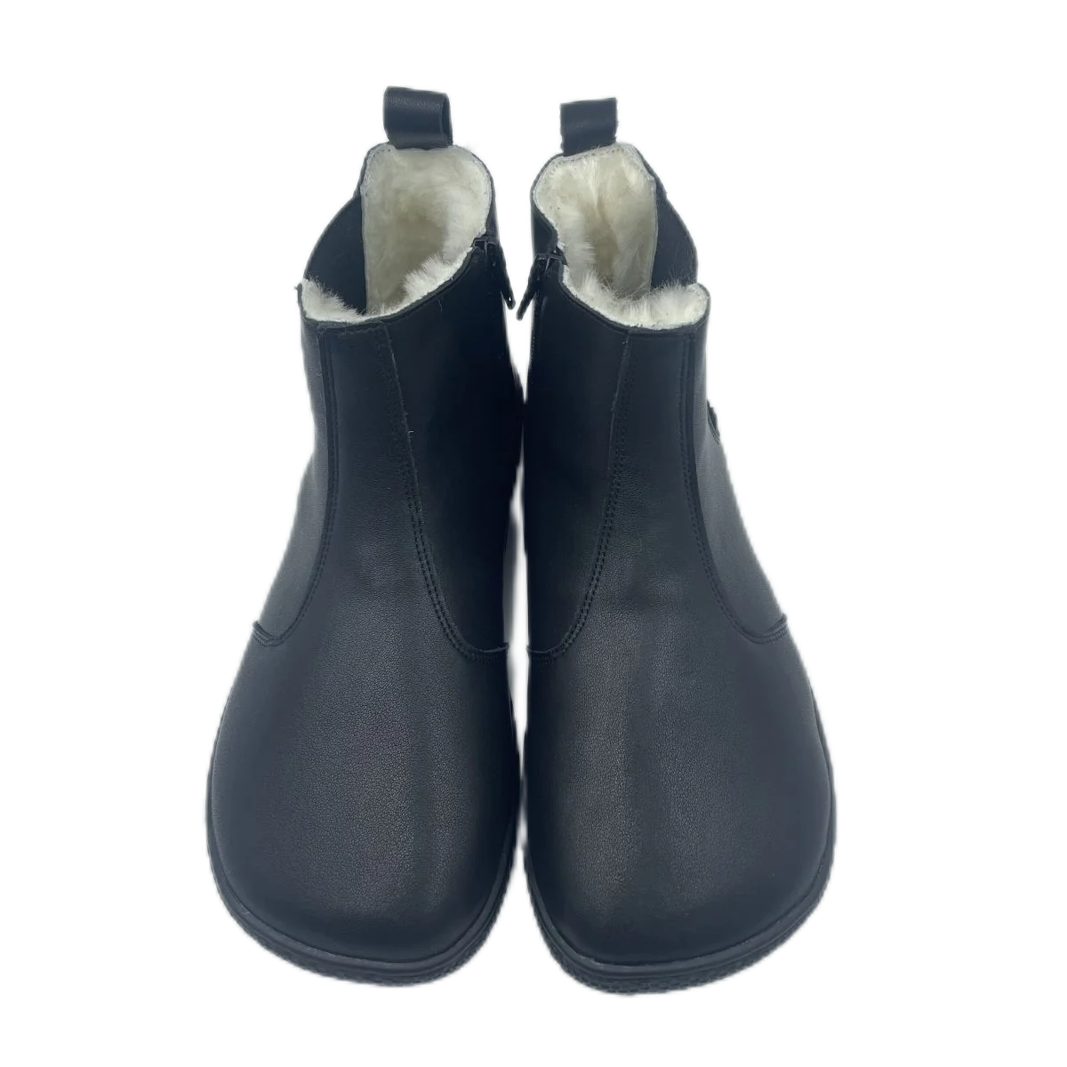 Tipsietoes Top Brand Barefoot Chelsea Genuine Leather Winter Boots With Warm Real Natural Fur Linning And Insole For Women