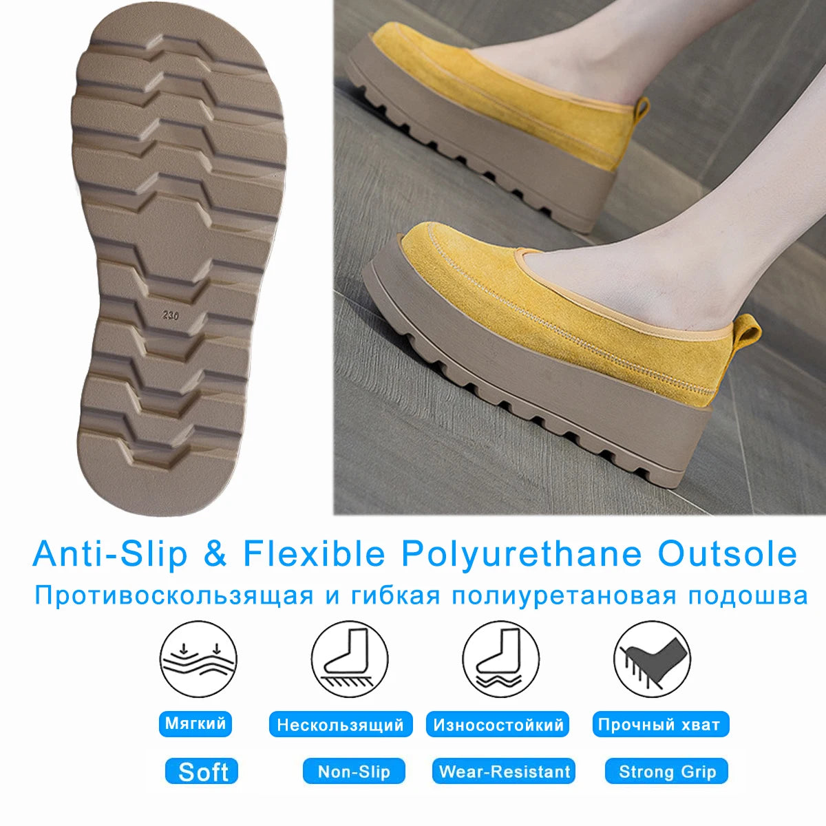 Fujin 6CM Suede Cow Genuine Leather Spring Slip on Females Moccasins Women Platform Wedge Autumn Women Shoes Pumps Shoes