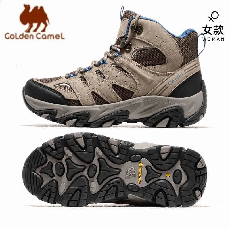 GOLDEN CAMEL Outdoor Hiking Boots Men Women's Winter Shoes Waterproof Non-slip Shock-absorbing High-top Hiking Shoes for Men