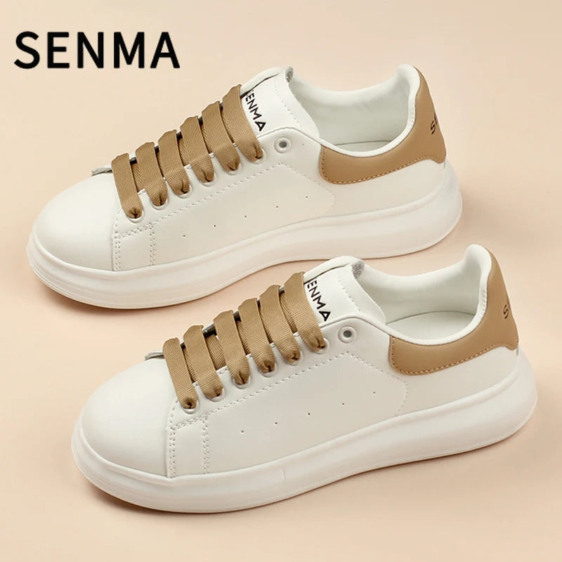 SENMA Men's Fashion Sneakers Women Low Top Walking Shoes Daily Comfortable Casual Lace-up Non Slip Tennis Sneakers Skate Shoes