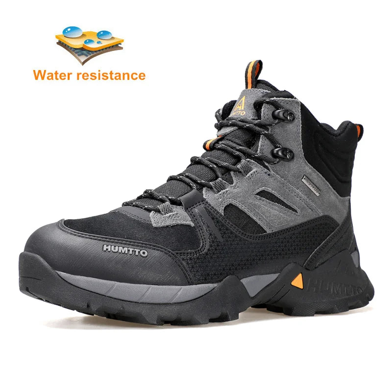 HUMTTO Waterproof Hiking Shoes Luxury Designer Outdoor Trekking Boots for Men Climbing Sneakers Leather Safety Mens Ankle Boots