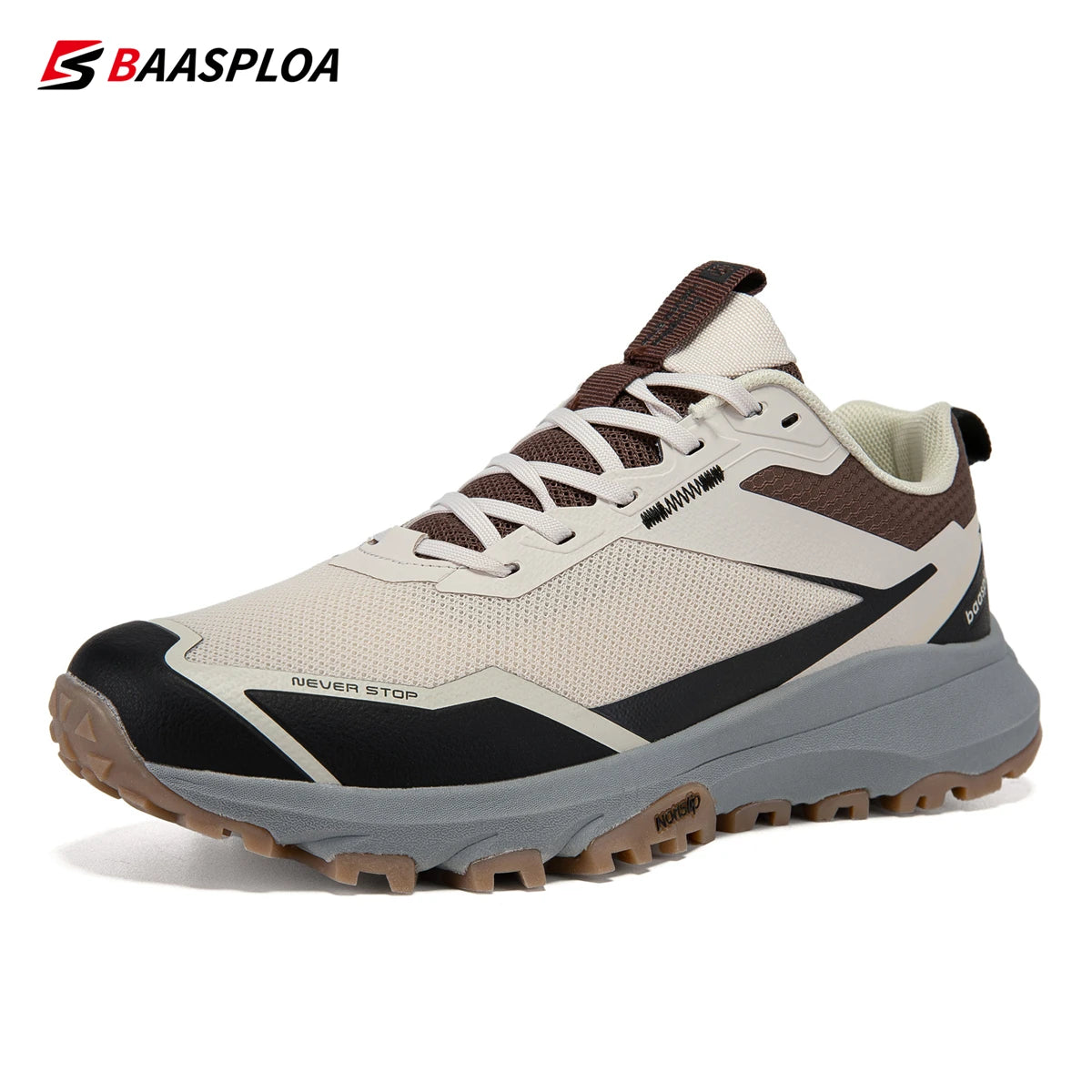 Baasploa New Hiking Shoes Men Outdoor Lightweight Camping Waterproof Sneakers Male Casual Non-slip Wear-Resistant Walking Shoes