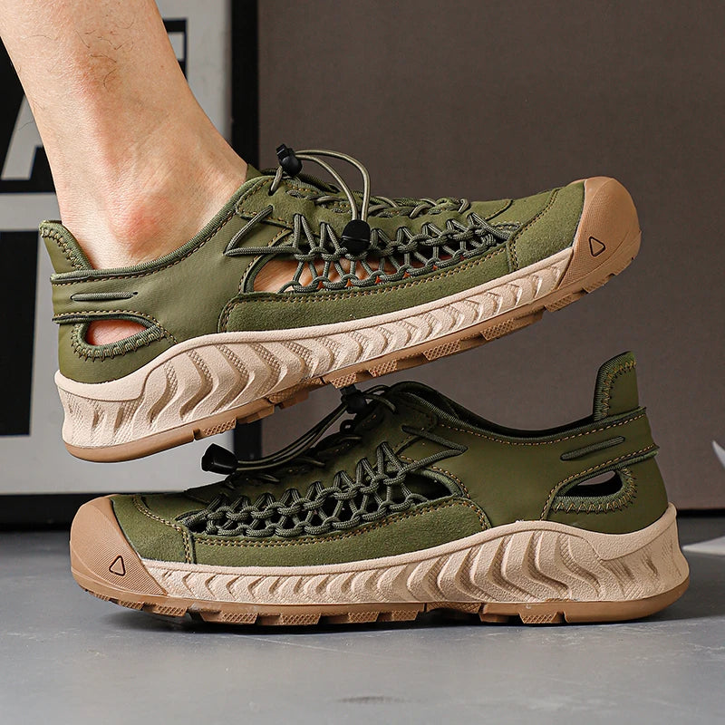 STRONGSHEN Men Casual Shoes Hollow Out Breathable Sneakers Non slip Walking Shoes Treking Footwear Trainers Sandalias Hombre