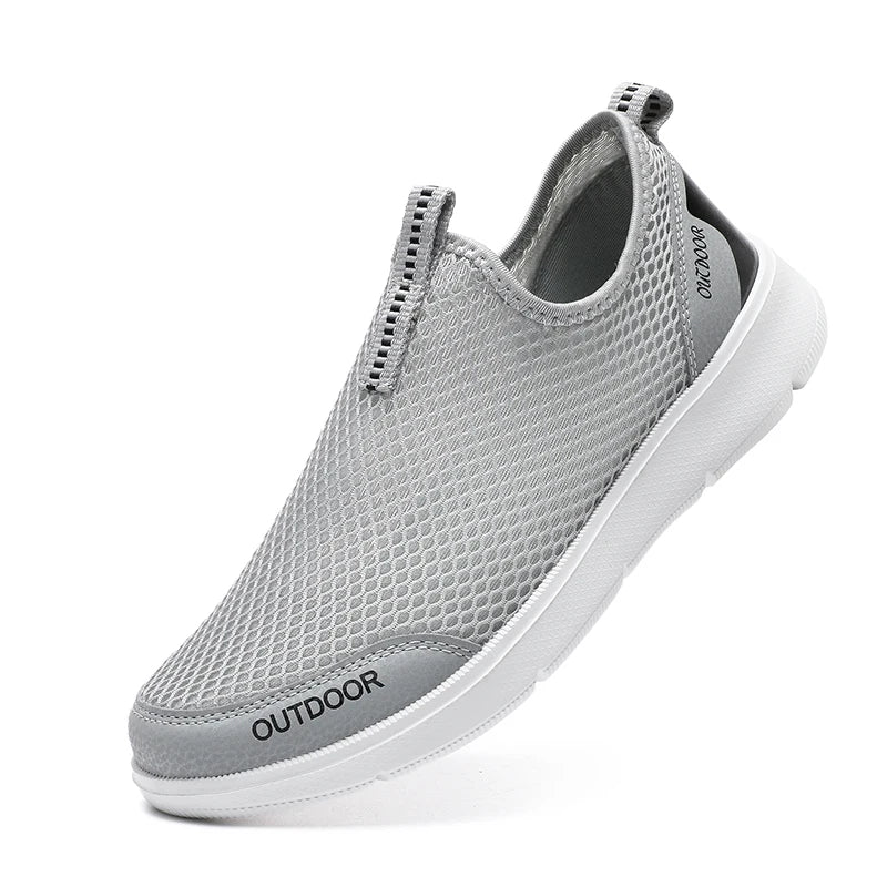 STRONGSHEN Men Casual Shoes Breathable Slip on Male Casual Sneakers Anti-slip Men's Flats Outdoor Walking Shoes Plus Size 39-48