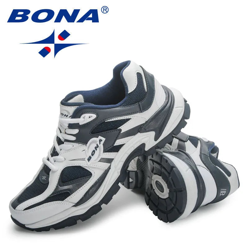 BONA  New Designers Breathable Road Running Shoes Casual Shoes Man Athletic Walking Footwea Men Outdoor Jogging r Mansculino
