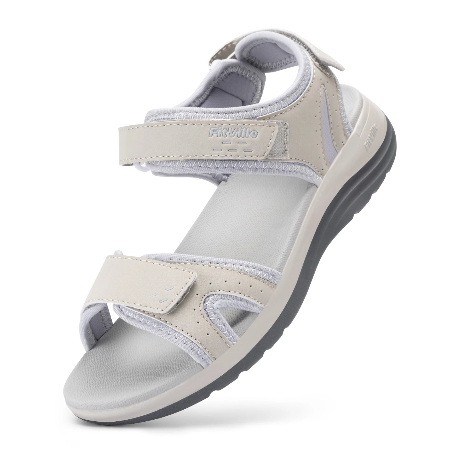 FitVille Women's Sandals  Adjustable Ankle Strap for Swollen and Flat Feet Wide Arch Support Open Toe Orthopedic sandals