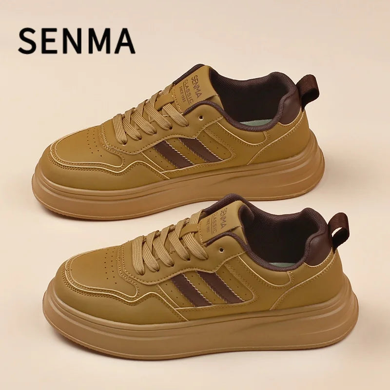 SENMA Unisex Casual Sneakers Skate Shoes Men's / Women's Sneakers Student Thick-soled Sports Casual Shoes Men White Sneakers