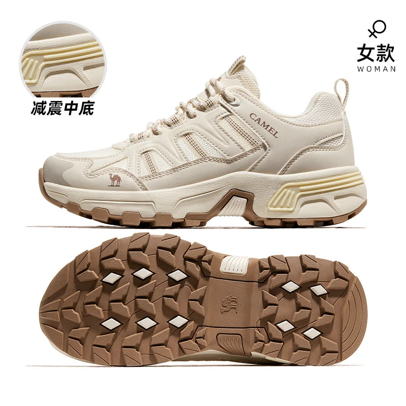 GOLDEN CMAEL Mesh Hiking Shoes Men Women Sneakers Breathable Non-slip Sports Running Trekking Shoes for Men Summer 2025 New