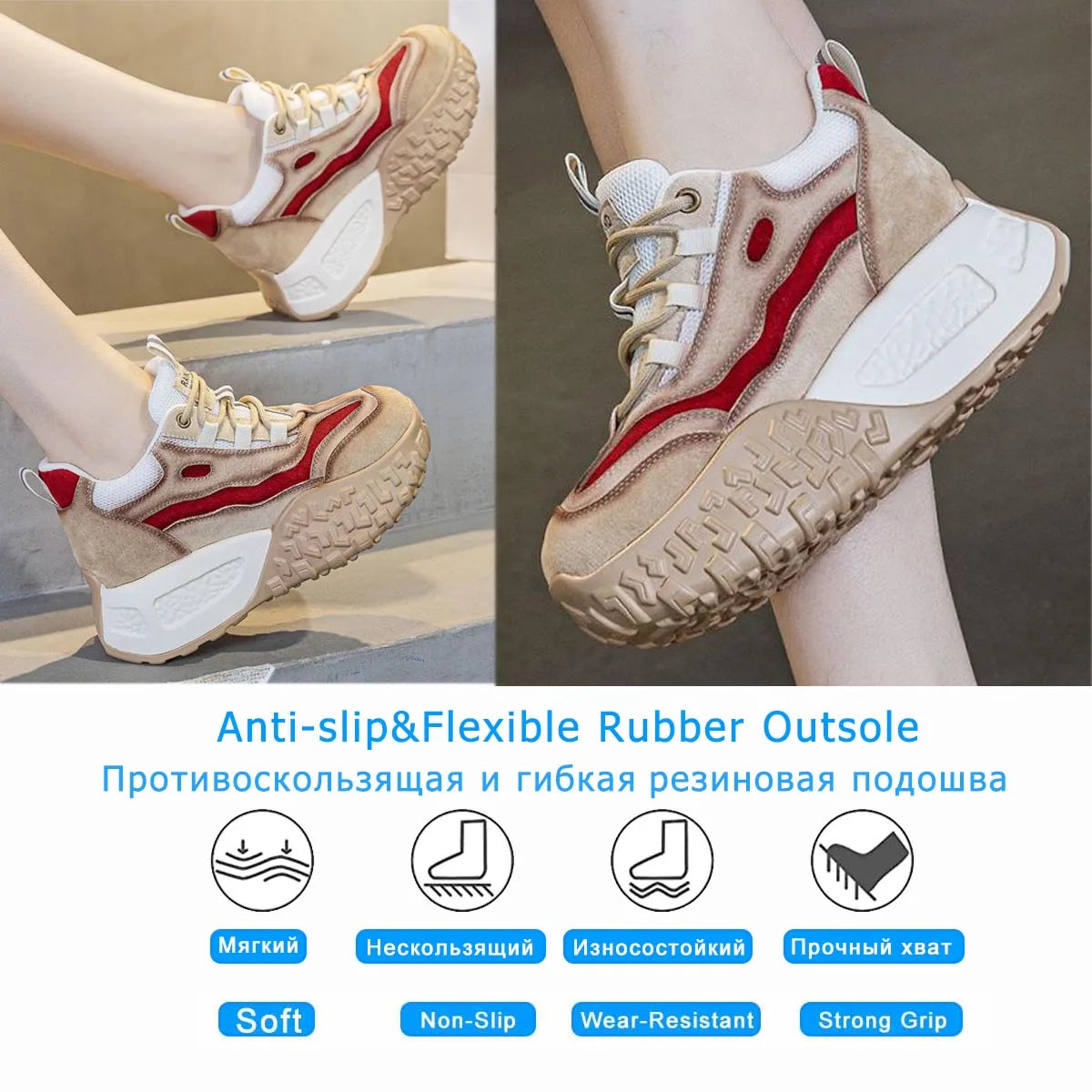 Koznoy 6cm Suede Cow Genuine Leather Flats Moccasins Rubber Native Shoes Women Chunky Sneakers Vulcanize Soft Soled Comfy